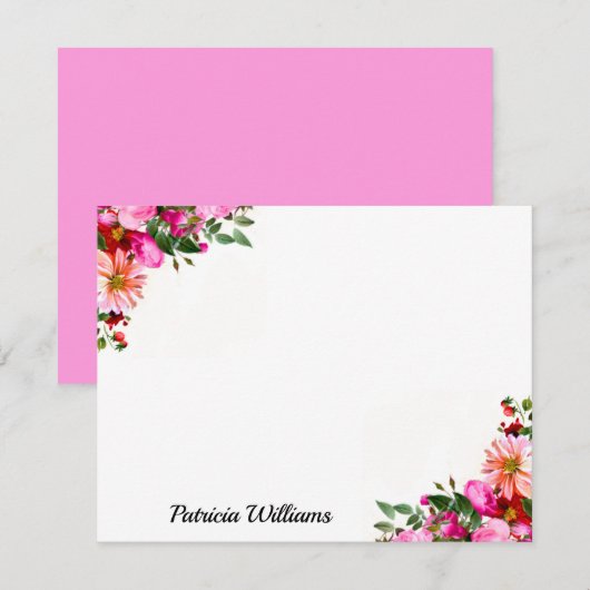 Elegant roze rode roze roze roze roze roze roze ro notitiekaartje (Voorkant / Achterkant)