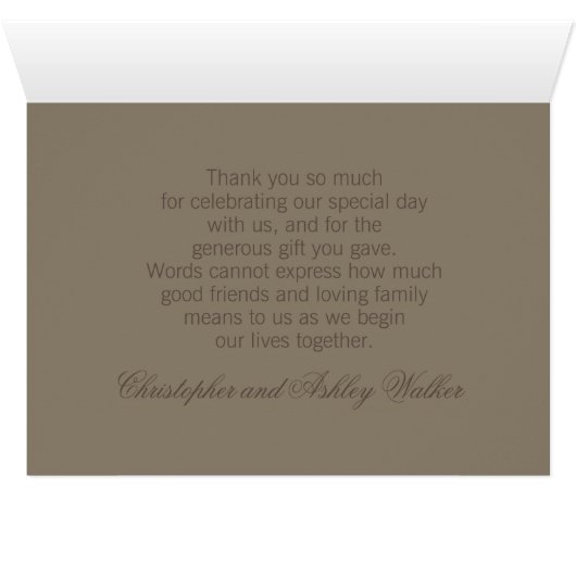 Elegant roze rode rozen bruiloft Dank je wel (Binnen Horizontaal (Onder))