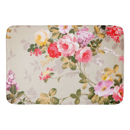  Elegant roze rode Rozen Floral Badmat (Voorkant)