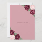 Elegant Roze Rood Bloemen Foto Memorial Service Kaart (Achterkant)