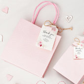 Elegant Roze & Rood Bloemen Vrijgezellenfeest Dank Cadeaulabel