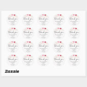 Elegant Roze & Rood Bloemen Vrijgezellenfeest Dank Ronde Sticker (Vel)