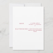 Elegant roze & rood bloemig Vrijgezellenfeest Kaart (Achterkant)