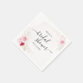 Elegant roze & rood bloemig Vrijgezellenfeest Servet (Hoek)