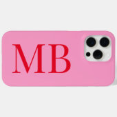 Elegant roze rood minimalistisch Initiaal monogram Case-Mate iPhone Case (Achterkant (horizontaal))