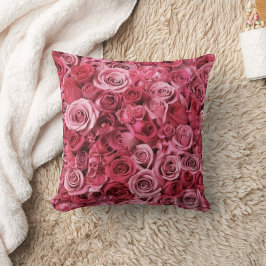 Elegant Roze Rood Roze Boeket Sierkussen