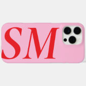 Elegant roze rood vet Initiaal monogram Case-Mate iPhone Case (Achterkant (horizontaal))