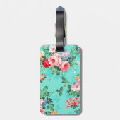  Elegant roze roodgelroze rozenpatroon Bagagelabel (Achterkant verticaal)