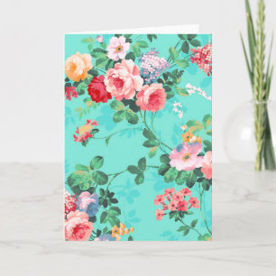 Elegant roze roodgelroze rozenpatroon Kaart