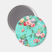  Elegant roze roodgelroze rozenpatroon Magneet (Voorkant / Achterkant)