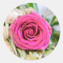 Elegant roze Roos bloem Ronde Sticker
