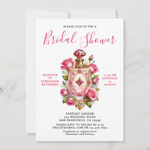 Elegant roze roos bloemenparfum Vrijgezellenfeest Kaart