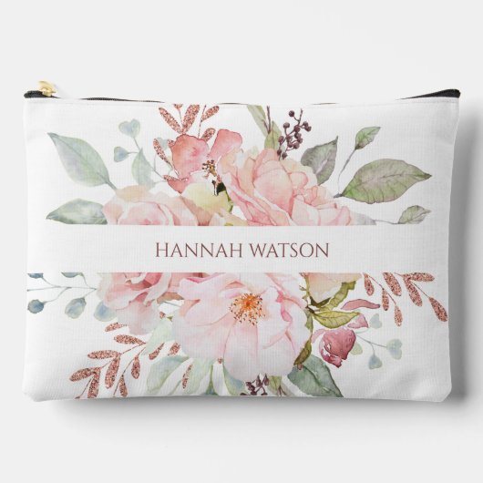 Elegant roze roos en pioen bloemboeket etui (Voorkant)