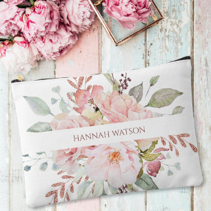 Elegant roze roos en pioen bloemboeket etui