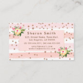 Elegant roze Roos Glitter Gold Confetti Trendy Visitekaartje (Achterkant)