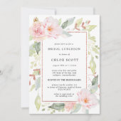 Elegant roze Roos Gold Bridal Luncheon Kaart (Voorkant)