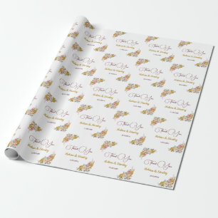 Elegant roze, Roos Gold Eucalyptus Floral Wedding Cadeaupapier