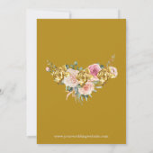 Elegant roze, Roos Gold Eucalyptus Floral Wedding Kaart (Achterkant)