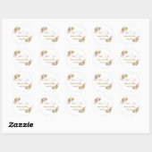 Elegant roze, Roos Gold Eucalyptus Floral Wedding Ronde Sticker (Vel)