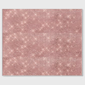 Elegant roze Roos Gold Glitter Cadeaupapier (Vlak)