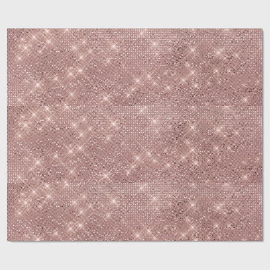 Elegant roze Roos Gold Glitter Cadeaupapier (Vlak)