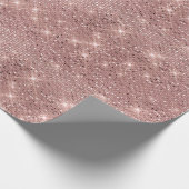 Elegant roze Roos Gold Glitter Cadeaupapier (Hoek)