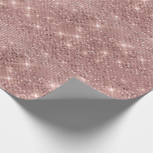 Elegant roze Roos Gold Glitter Cadeaupapier (Hoek)