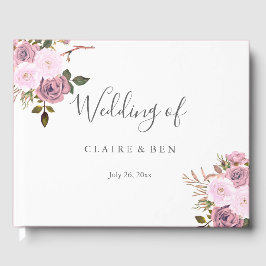 Elegant Roze & Roos Gold Wedding Guestbook Gastenboek