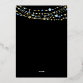 Elegant Roze Roos & Goudfolie Vrijgezellenfeest Folie Uitnodiging (Achterkant)