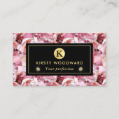 Elegant roze roos mozaïek patroon visitekaartje (Voorkant)