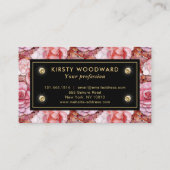 Elegant roze roos mozaïek patroon visitekaartje (Achterkant)
