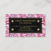 Elegant roze roos mozaïek patroon visitekaartje (Achterkant)