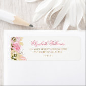 Elegant Roze Roos Retouradres Label (Insitu)