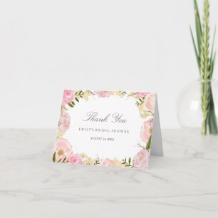 Elegant Roze Roos Vrijgezellenfeest Dank u kaart