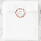 Elegant Roze Rose Baby shower Ronde Sticker (Tas)