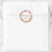 Elegant Roze Rose Baby shower Ronde Sticker (Tas)