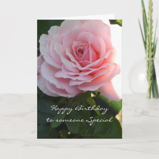 Elegant roze Rose Birthday Kaart (Voorkant)