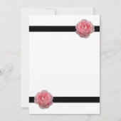 Elegant roze Rose Black Ribbon Wedding Invitations Kaart (Achterkant)
