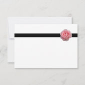 Elegant roze Rose Black Ribbon Wedding RSVP Kaarte (Achterkant)