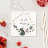 Elegant Roze Rose Bloemen Goud Lijst Vrijgezellenf Servet (Insitu)