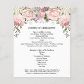 Elegant Roze Rose Bloemen Quinceanera Programma (Achterkant)