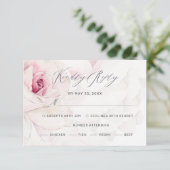 Elegant Roze Rose Bloemen Script Maaltijden Bruilo RSVP Kaartje (Staand voorkant)