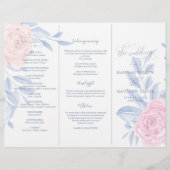 Elegant roze Rose Blue Minimalist Wedding Ceremony (Voorkant)