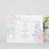 Elegant roze Rose Blue Minimalist Wedding Ceremony (Staand voorkant)