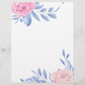 Elegant roze Rose Blue Minimalist Wedding Ceremony (Achterkant)