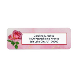 Elegant roze Rose Bouquet Floral Etiket
