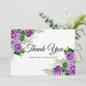 Elegant roze Rose Bouquet Flowers Weddenschap Bedankkaart (Staand voorkant)