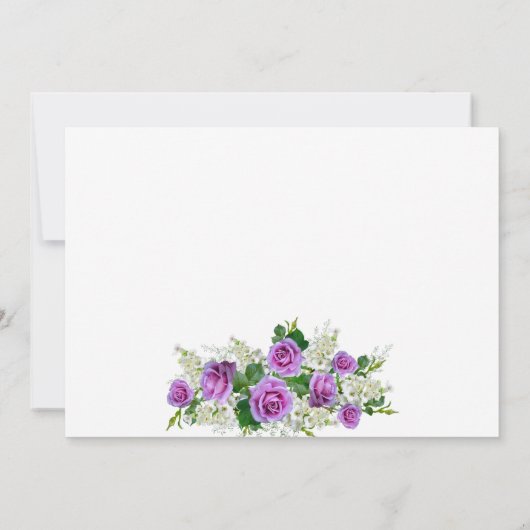 Elegant roze Rose Bouquet Flowers Weddenschap Bedankkaart (Achterkant)