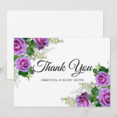 Elegant roze Rose Bouquet Flowers Weddenschap Bedankkaart (Voorkant / Achterkant)