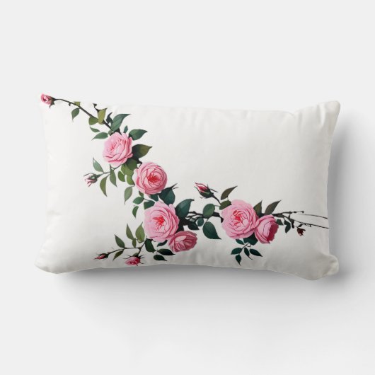 Elegant roze Rose Branch Design Kussen (Achterkant)